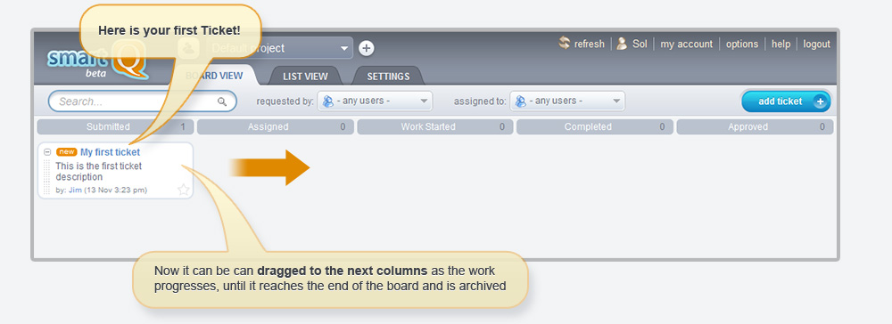 Add your first Ticket